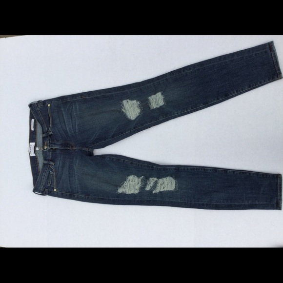 FRAME DENIM LE SKINNY DE JEANNE DISTRESSED JEAN. - Picture 4 of 8